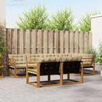 vidaXL Ensemble de canapés d'extérieur 7 Pièces Naturel et Beige