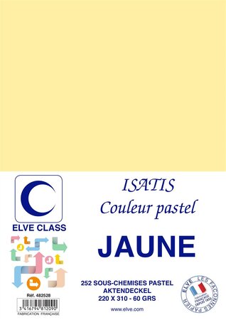 Pqt de 252 Sous-chemises 60 g 220 x 310 mm ISATIS Coloris Pastel Jaune ELVE
