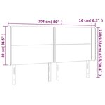 vidaXL Tête de lit avec oreilles Gris foncé 203x16x118/128 cm Tissu