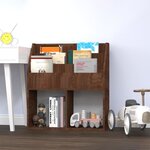 vidaXL Porte-revue pour enfants Chêne marron 71x30x78 5 cm