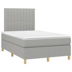 vidaXL Sommier à lattes de lit et matelas gris clair 120x190 cm tissu