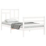 vidaXL Cadre de lit sans matelas blanc bois massif