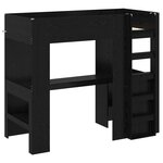 vidaXL Cadre de lit superposé avec bureau Chêne noir 90 x 200 cm