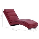 vidaXL Chaise longue Rouge bordeaux Similicuir