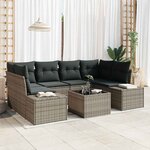 vidaXL Ensemble de canapé de jardin Manuel 7 Pièces Gris 55 x 55 x 37 cm
