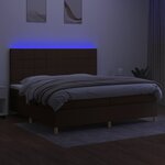 vidaXL Sommier à lattes de lit matelas et LED Marron foncé 200x200 cm