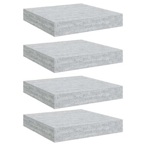 vidaXL Étagères murales flottantes 4 Pièces gris béton 23x23 5x3 8 cm MDF