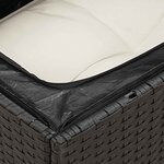 vidaXL Salon de jardin 4 Pièces avec coussins noir résine tressée
