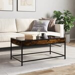 vidaXL Table basse avec LED infini chêne fumé 90x50x41 cm