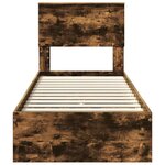 vidaXL Lit de Rangement Chêne fumé 75 x 190 cm Bois d'ingénierie