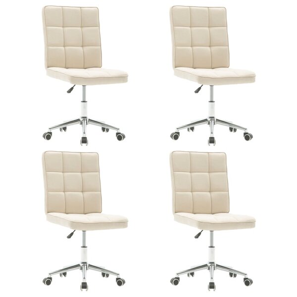 vidaXL Chaises à manger lot de 4 crème tissu
