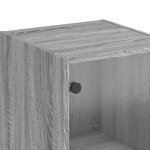vidaXL Buffet avec portes en verre sonoma gris 35x37x142 cm