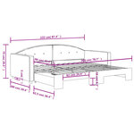 vidaXL Lit de jour avec gigogne sans matelas gris foncé 90x200 cm