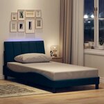vidaXL Cadre de lit sans matelas bleu 100x200 cm tissu