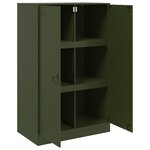 vidaXL Buffet vert olive 67x39x107 cm acier