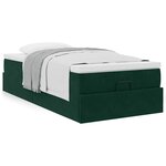 vidaXL Cadre de lit ottoman avec matelas vert foncé 80x200 cm velours