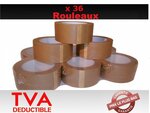 CARTON 36 ROULEAUX SCOTCH ADHESIF HAVANE RUBAN 50 X 100 M EMBALLAGE