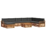 vidaXL Ensemble de canapés d'extérieur 9 Pièces Naturel et Anthracite