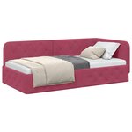 vidaXL Cadre de lit d'angle Bordeaux 100 x 200 cm Velours