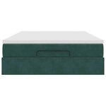 vidaXL Cadre de lit ottoman avec matelas vert foncé 140x200 cm velours