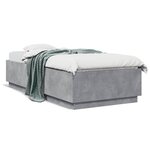 vidaXL Cadre de lit sans matelas gris béton 90x200 cm