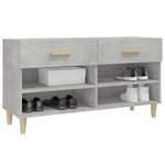 vidaXL Armoire à chaussures Gris béton 102x35x55 cm Bois d'ingénierie