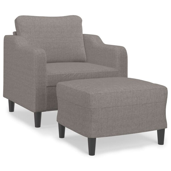 vidaXL Fauteuil avec repose-pied Taupe 60 cm Tissu
