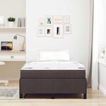 vidaXL Lit à ressorts Marron foncé 120 x 200 cm tissu