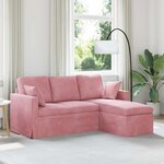 vidaXL Canapé Rose 198 x 134 x 80 cm Velours