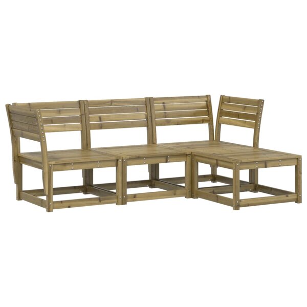 vidaXL Salon de jardin 4 Pièces bois de pin imprégné