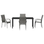 vidaXL Ensemble de salle à manger pour jardin 5 Pièces Gris Poly rotin