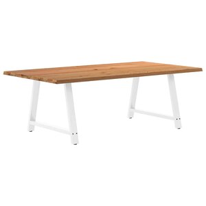 vidaXL Table à manger et bord naturel bois massif chêne rectangulaire