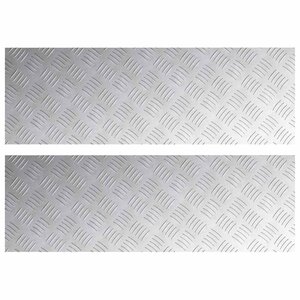 vidaXL Plaques à damier 2 Pièces Argent 90 x 30 cm Aluminium