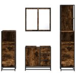 vidaXL Ensemble meubles salle de bain 4 Pièces chêne fumé bois ingénierie