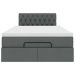 vidaXL Lit ottoman avec matelas gris foncé 120x190 cm tissu