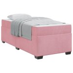 vidaXL Cadre de lit avec matelas Rose 80 x 200 cm tissu