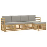 vidaXL Ensemble de canapés d'extérieur 5 pc Blanc et gris clair