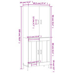 vidaXL Buffet haut Gris béton 69 5x34x180 cm Bois d'ingénierie