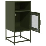 vidaXL Table de chevet vert olive 36x39x78 cm acier laminé à froid