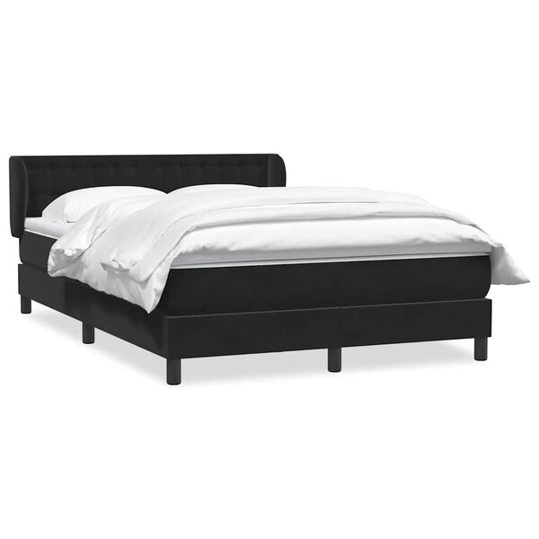 vidaXL Sommier à lattes de lit avec matelas noir 160x210 cm velours