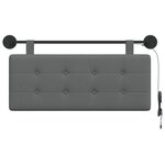 vidaXL Tête de lit suspendue Avec lumière LED Gris foncé Tissu