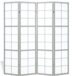 Paravent Shoji gris 4 panneaux en bois  Séparateur de pièce pliable