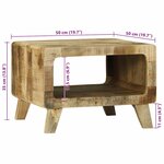 vidaXL Table Basse 50x50x35 cm en Bois de Manguier Massif