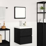 vidaXL Ensemble de mobilier de salle de bain 2 Pièces Chêne noir et Blanc