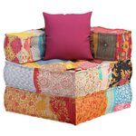 vidaXL Pouf modulaire avec oreiller Patchwork Tissu