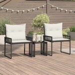 vidaXL Ensemble de meubles d'extérieur 7 pc Noir et blanc crème