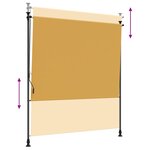 vidaXL Store Roulant Extérieur Sable 100 x 270 cm