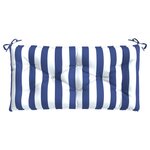 vidaXL Coussin de banc de jardin rayures bleues et blanches 100x50x7cm