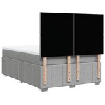 vidaXL Sommier à lattes de lit avec matelas Gris clair 140x200cm Tissu