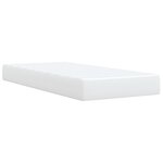 vidaXL Sommier à lattes de lit avec matelas Blanc 100x200cm Similicuir